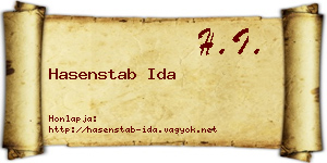 Hasenstab Ida névjegykártya